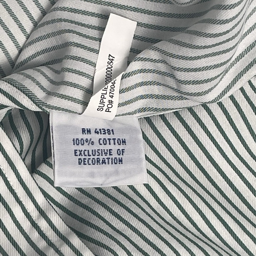 Ralph Lauren Men's XLT Cotton Green White Stripe Long Sleeve Button Down Shirt - Picture 7 of 11